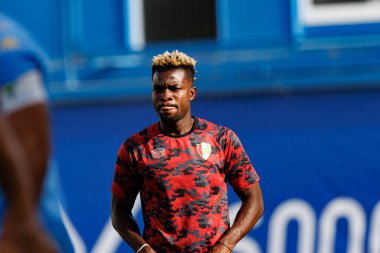 Semeu Commey, GD Estoril Praia ve CF Estrela Amadora (Maciej Rogowski) takımları arasında Liga Portekiz maçında görüldü.)