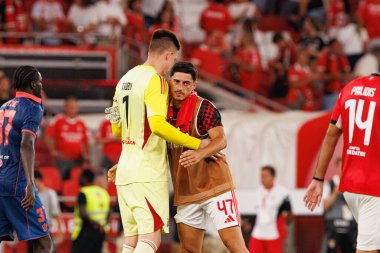 Anatoliy Trubin ve Tiago Gouveia Şampiyonlar Ligi üçüncü tur eleme maçında SL Benfica ve OGC Nice (Maciej Rogowski)