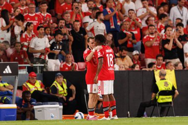 Kerem Akturkoglu ve Leandro Barreiro Şampiyonlar Ligi üçüncü tur eleme maçında SL Benfica ve OGC Nice (Maciej Rogowski)