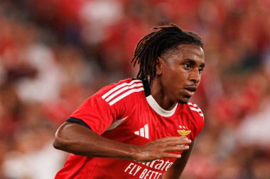 Leandro Barreiro, Şampiyonlar Ligi üçüncü tur eleme maçında SL Benfica ve OGC Nice (Maciej Rogowski) arasında görüldü.)