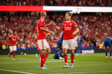 Fredrik Aursnes ve Andreas Schjelderup, Şampiyonlar Ligi üçüncü tur eleme maçında SL Benfica ve OGC Nice (Maciej Rogowski)