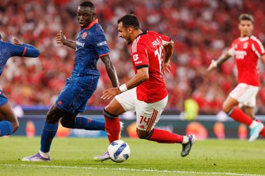 Antoine Mendy ve Vangelis Pavlidis Şampiyonlar Ligi üçüncü tur eleme maçında SL Benfica ve OGC Nice (Maciej Rogowski)