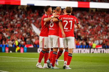 Benfica oyuncuları Şampiyonlar Ligi üçüncü tur eleme maçında SL Benfica ve OGC Nice (Maciej Rogowski)