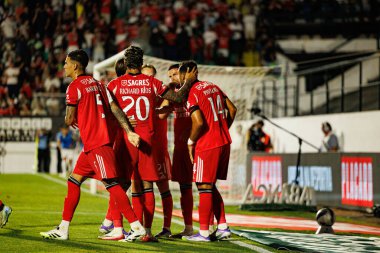 Benfica oyuncuları Liga Portekiz maçında Estrela Amadora ve SL Benfica takımları arasında Estadio Jose Gomes (Maciej Rogowski)