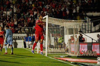 Vangelis Pavlidis, Liga Portekiz maçında Estrela Amadora ve SL Benfica takımları arasında attığı gol sonrasında Estadio Jose Gomes 'de (Maciej Rogowski)
