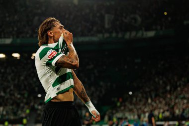 Ricardo Mangas, Liga Portekiz maçında Estadio Jose Alvalade (Maciej Rogowski) takımları arasında attığı golü kutlarken görüldü.)