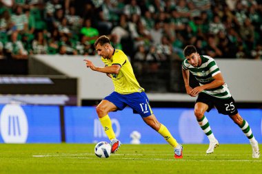 Goncalo Inacio ve Ivan Barbero, Liga Portekiz maçı sırasında Estadio Jose Alvalade 'de (Maciej Rogowski) Sporting CP ve FC Arouca takımları arasında görüldü.)