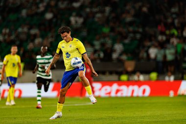 Arnau Sola, Liga Portekiz maçı sırasında Estadio Jose Alvalade 'de (Maciej Rogowski) Sporting CP ve FC Arouca takımları arasında görüldü.)