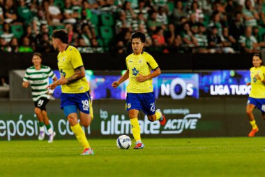 Taichi Fukui, Liga Portekiz maçı sırasında Estadio Jose Alvalade 'de (Maciej Rogowski) Sporting CP ve FC Arouca takımları arasında görüldü.)