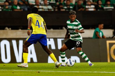  Estadio Jose Alvalade 'de (Maciej Rogowski) Sporting CP ve FC Arouca takımları arasında oynanan Liga Portekiz maçı sırasında görülen Geny Catamo)
