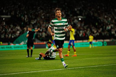 Ricardo Mangas, Liga Portekiz maçında Estadio Jose Alvalade (Maciej Rogowski) takımları arasında attığı golü kutlarken görüldü.)