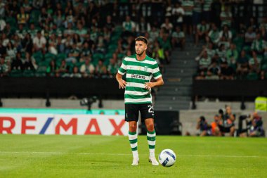 Goncalo Inacio, Liga Portekiz maçı sırasında Estadio Jose Alvalade 'de (Maciej Rogowski) Sporting CP ve FC Arouca takımları arasında görüldü.)