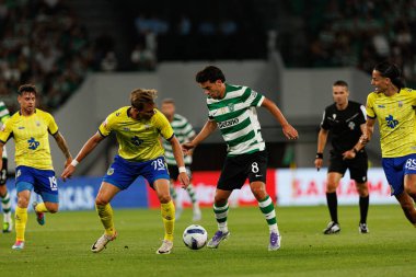 Alex Pinto ve Pedro Goncalf, Liga Portekiz maçı sırasında Estadio Jose Alvalade 'de (Maciej Rogowski)
