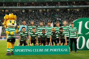 Liga Portekiz maçı sırasında Estadio Jose Alvalade 'de (Maciej Rogowski) Sportif CP ve FC Arouca takımları arasında spor takımı görüldü.)