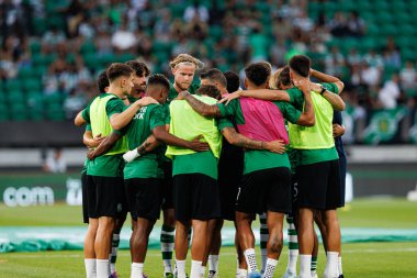Liga Portekiz maçı sırasında Estadio Jose Alvalade 'de (Maciej Rogowski) Sportif CP ve FC Arouca takımları arasında spor takımı görüldü.)