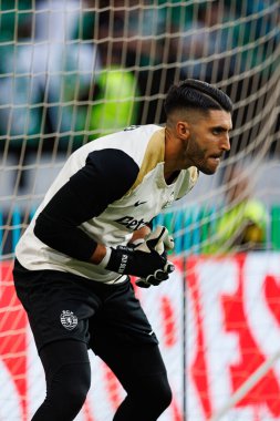 Liga Portekiz maçı sırasında Estadio Jose Alvalade 'de (Maciej Rogowski) Sporting CP ve FC Arouca takımları arasında Rui Silva görüldü.)