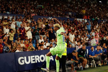 Lamine Yamal, Estadio Ciudad de Valencia (Maciej Rogowski) takımları arasında LaLiga EA SPORTS maçında UD Levante ve FC Barcelona takımları arasında gol üstüne gol atarken görüldü.)
