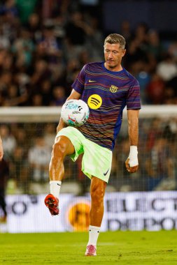 Robert Lewandowski, Estadio Ciudad de Valencia 'daki UD Levante ve FC Barcelona takımları arasında oynanan LaLiga EA SPORTS maçı sırasında görüldü (Maciej Rogowski)