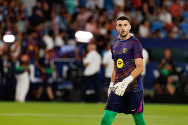 Joan Garcia, UD Levante ve FC Barcelona takımları arasında Estadio Ciudad de Valencia 'da (Maciej Rogowski)