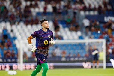 Joan Garcia, UD Levante ve FC Barcelona takımları arasında Estadio Ciudad de Valencia 'da (Maciej Rogowski)