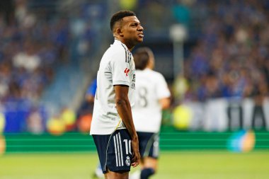 LaLiga EA SPORTS maçında Carlos Tartiere Stadyumu 'ndaki Real Oviedo ve Real Madrid FC takımları arasında Kylian Mbappe görüldü (Maciej Rogowski)