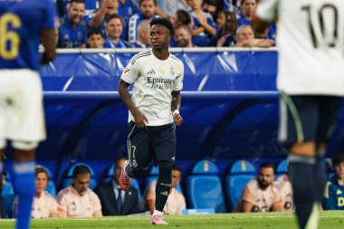 Küçük Vinicius, Carlos Tartiere Stadyumu 'ndaki Real Oviedo ve Real Madrid FC takımları arasında oynanan LaLiga EA SPORTS maçı sırasında görüldü (Maciej Rogowski)