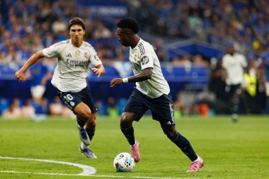 Küçük Vinicius, Carlos Tartiere Stadyumu 'ndaki Real Oviedo ve Real Madrid FC takımları arasında oynanan LaLiga EA SPORTS maçı sırasında görüldü (Maciej Rogowski)