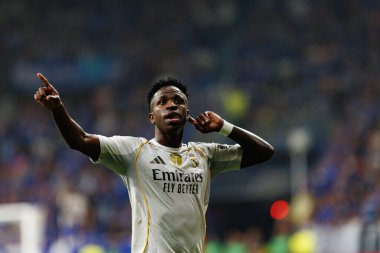 Vinicius Junior, Real Oviedo ve Real Madrid FC takımları arasında oynanan LaLiga EA SPORTS maçında Carlos Tartiere Stadyumu 'nda (Maciej Rogowski)