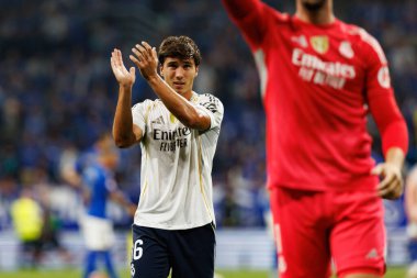 Gonzalo Garcia, Carlos Tartiere Stadyumu 'ndaki Real Oviedo ve Real Madrid FC takımları arasında oynanan LaLiga EA SPORTS maçı sırasında görüldü.)