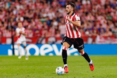 Aitor Paredes, Estadio de San Mames 'te Atletizm Kulübü ve Rayo Vallecano takımları arasında LaLiga EA SPORTS maçı sırasında görüldü (Maciej Rogowski)