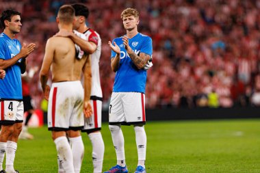 Pelayo Fernandez, Estadio de San Mames 'de (Maciej Rogowski) Atletizm Kulübü ve Rayo Vallecano takımları arasında oynanan LaLiga EA SPORTS maçı sırasında görüldü.)