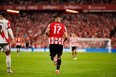 Yuri Berchiche, Estadio de San Mames 'de (Maciej Rogowski) Atletizm Kulübü ve Rayo Vallecano takımları arasında oynanan LaLiga EA Spor Maçı sırasında görüldü.)