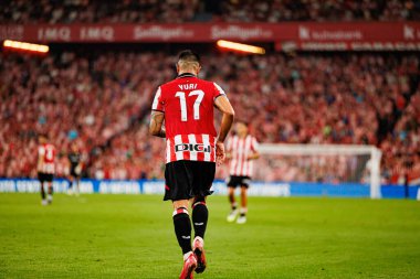 Yuri Berchiche, Estadio de San Mames 'de (Maciej Rogowski) Atletizm Kulübü ve Rayo Vallecano takımları arasında oynanan LaLiga EA Spor Maçı sırasında görüldü.)
