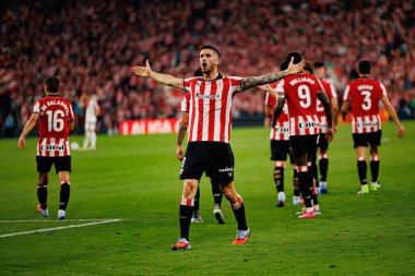 Oihan Sancet, Estadio de San Mames 'de (Maciej Rogowski) oynayan Atletizm Kulübü ve Rayo Vallecano takımları arasında oynanan LaLiga EA SPORTS maçında gol attıktan sonra kutlama yaparken görüldü.)