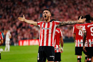 Oihan Sancet, Estadio de San Mames 'de (Maciej Rogowski) oynayan Atletizm Kulübü ve Rayo Vallecano takımları arasında oynanan LaLiga EA SPORTS maçında gol attıktan sonra kutlama yaparken görüldü.)