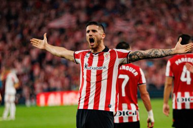 Oihan Sancet, Estadio de San Mames 'de (Maciej Rogowski) oynayan Atletizm Kulübü ve Rayo Vallecano takımları arasında oynanan LaLiga EA SPORTS maçında gol attıktan sonra kutlama yaparken görüldü.)