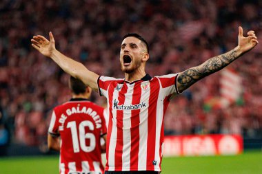 Oihan Sancet, Estadio de San Mames 'de (Maciej Rogowski) oynayan Atletizm Kulübü ve Rayo Vallecano takımları arasında oynanan LaLiga EA SPORTS maçında gol attıktan sonra kutlama yaparken görüldü.)