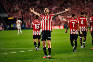 Oihan Sancet, Estadio de San Mames 'de (Maciej Rogowski) oynayan Atletizm Kulübü ve Rayo Vallecano takımları arasında oynanan LaLiga EA SPORTS maçında gol attıktan sonra kutlama yaparken görüldü.)