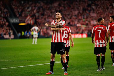 Oihan Sancet, Estadio de San Mames 'de (Maciej Rogowski) oynayan Atletizm Kulübü ve Rayo Vallecano takımları arasında oynanan LaLiga EA SPORTS maçında gol attıktan sonra kutlama yaparken görüldü.)