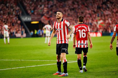 Oihan Sancet, Estadio de San Mames 'de (Maciej Rogowski) oynayan Atletizm Kulübü ve Rayo Vallecano takımları arasında oynanan LaLiga EA SPORTS maçında gol attıktan sonra kutlama yaparken görüldü.)