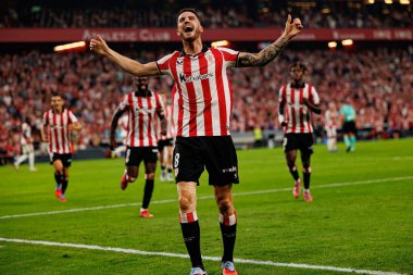 Oihan Sancet, Estadio de San Mames 'de (Maciej Rogowski) oynayan Atletizm Kulübü ve Rayo Vallecano takımları arasında oynanan LaLiga EA SPORTS maçında gol attıktan sonra kutlama yaparken görüldü.)