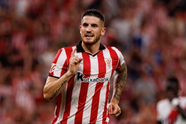 Oihan Sancet, Estadio de San Mames 'de (Maciej Rogowski) oynayan Atletizm Kulübü ve Rayo Vallecano takımları arasında oynanan LaLiga EA SPORTS maçında gol attıktan sonra kutlama yaparken görüldü.)