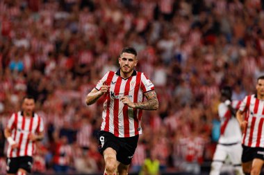 Oihan Sancet, Estadio de San Mames 'de (Maciej Rogowski) oynayan Atletizm Kulübü ve Rayo Vallecano takımları arasında oynanan LaLiga EA SPORTS maçında gol attıktan sonra kutlama yaparken görüldü.)