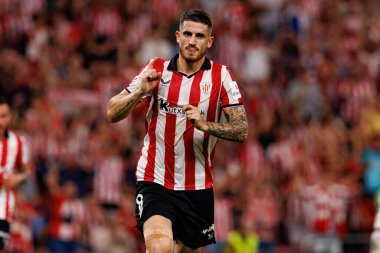 Oihan Sancet, Estadio de San Mames 'de (Maciej Rogowski) oynayan Atletizm Kulübü ve Rayo Vallecano takımları arasında oynanan LaLiga EA SPORTS maçında gol attıktan sonra kutlama yaparken görüldü.)