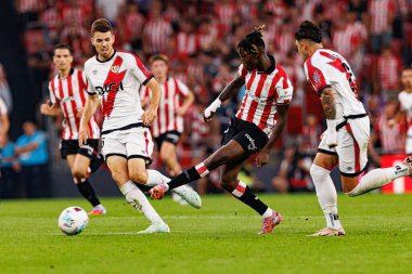 Nico Williams, Estadio de San Mames 'te Atletizm Kulübü ve Rayo Vallecano takımları arasında oynanan LaLiga EA SPORTS maçı sırasında görüldü (Maciej Rogowski)