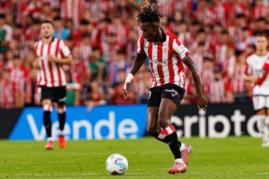 Nico Williams, Estadio de San Mames 'te Atletizm Kulübü ve Rayo Vallecano takımları arasında oynanan LaLiga EA SPORTS maçı sırasında görüldü (Maciej Rogowski)