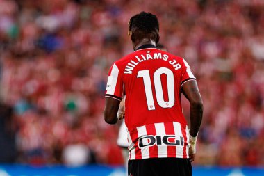 Nico Williams, Estadio de San Mames 'te Atletizm Kulübü ve Rayo Vallecano takımları arasında oynanan LaLiga EA SPORTS maçı sırasında görüldü (Maciej Rogowski)