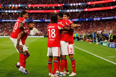 Benfica oyuncuları Şampiyonlar Ligi eleme maçında SL Benfica ve Fenerbahçe SK (Maciej Rogowski)