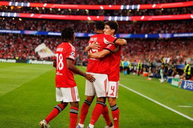 Leandro Barreiro, Vangelis Pavlidis ve Antonio Silva SL Benfica ve Fenerbahçe SK (Maciej Rogowski) arasındaki Şampiyonlar Ligi ön eleme maçında gol üstüne gol atarken görüldü.)