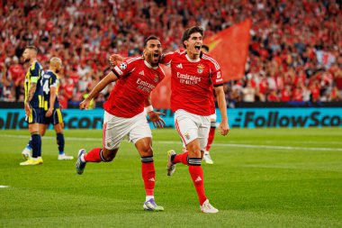 Vangelis Pavlidis ve Antonio Silva SL Benfica ve Fenerbahçe SK (Maciej Rogowski) arasındaki Şampiyonlar Ligi ön eleme maçında gol üstüne gol atarken görüldüler.)